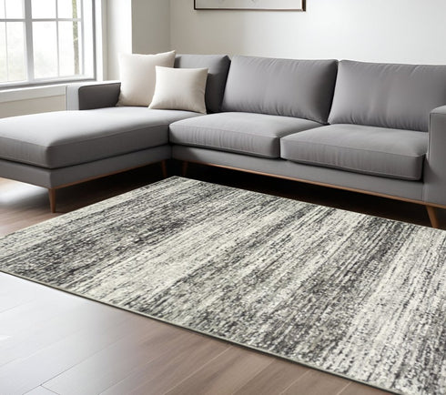 2' X 8' Gold And Slate Abstract Runner Rug
